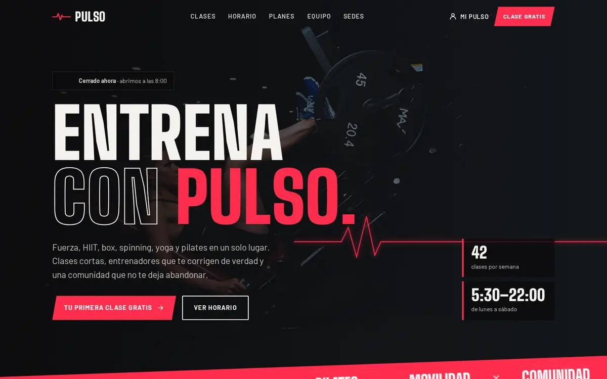 Portada del sitio de Pulso